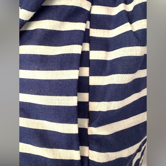 JCrew linen cotton blend blue/white striped gathered dress Size 4 - Picture 8 of 9